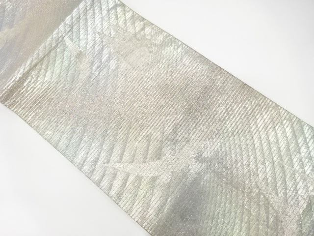 JAPANESE KIMONO / ANTIQUE FUKURO OBI / SILK / WOVEN SEAGULL